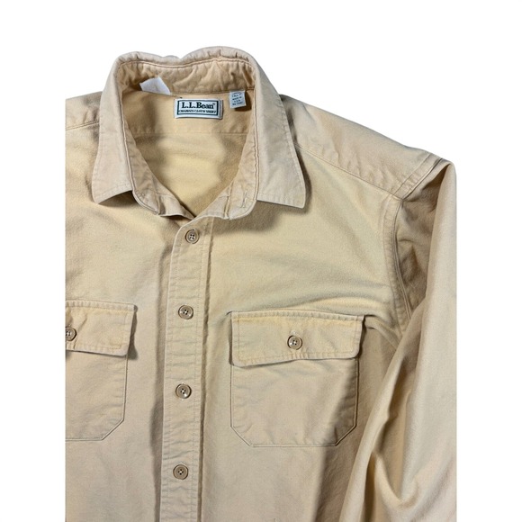 L.L. Bean Other - VTG LL Bean Chamois Cloth Shirt Men's 17 Tall Peach Heavy Flannel Made in USA